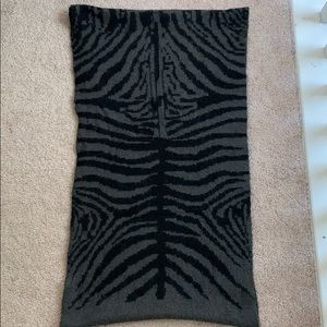 Black/gray Zebra Striped Infinity Scarf